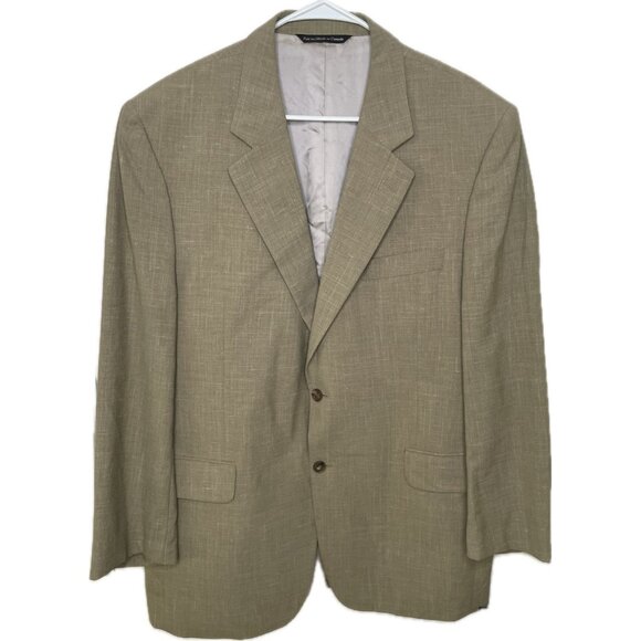 Jack Victor Sport Coat Men 44RBeige Wool Silk Linen Loro Piana Summertime